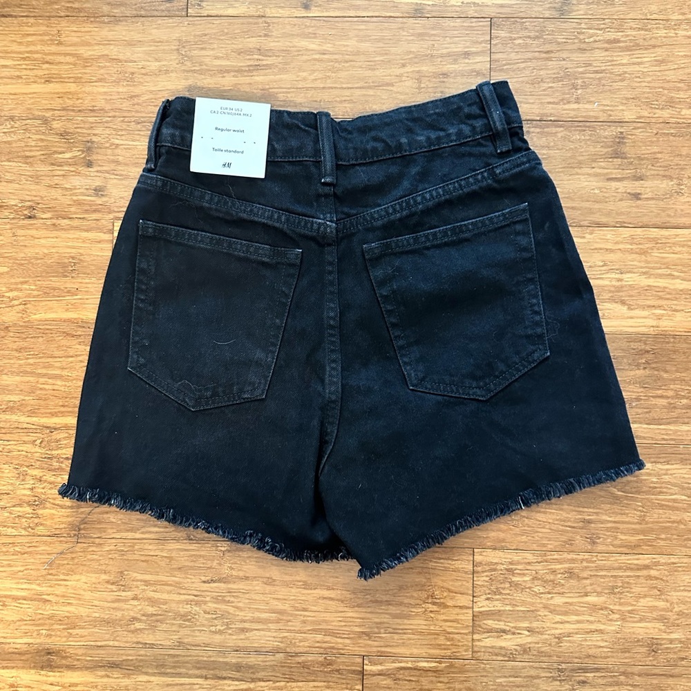 H&M Black Jean Shorts Size 2 NWT - Picture 6 of 8